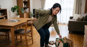 ぎっくり腰の女性